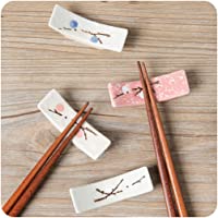BESTONZON 4 unidades de palillos de cerámica- soporte Plum Blossom estilo japonés- palillos de impresión- resto…